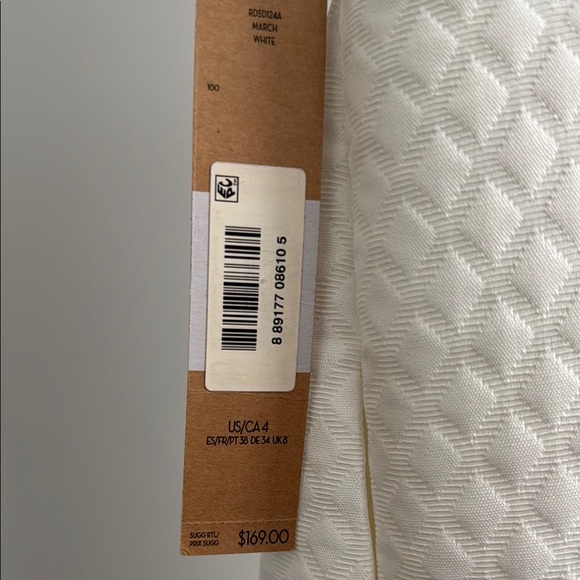 RACHEL Rachel Roy White Textured With Black Leather Design Cocktail Dress size 4 - Picture 7 of 9